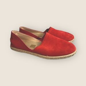 Saks Fifth Avenue Red Suede Espadrille Loafers | EU 38 | Italian Made